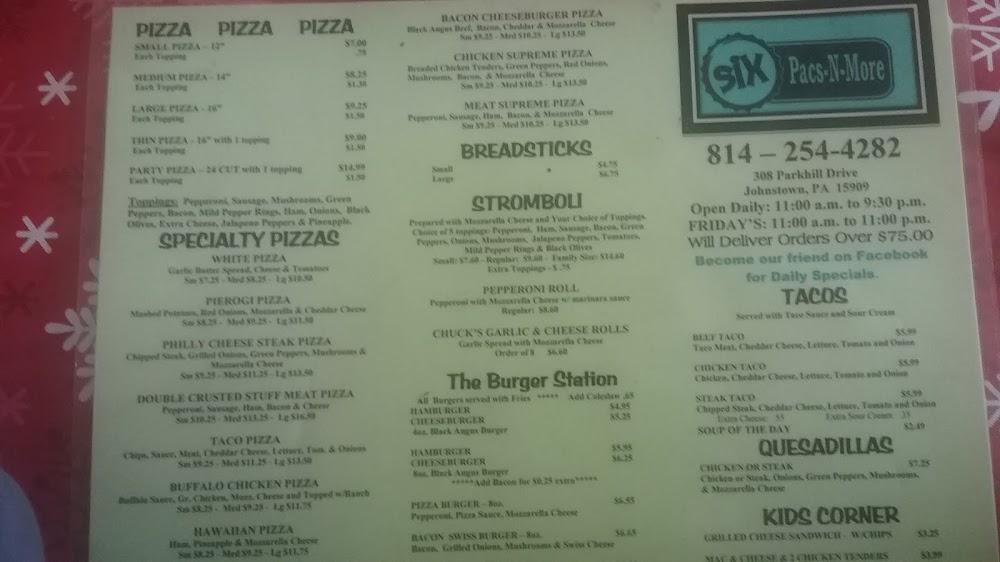 Six Pacs N More Menu image 4